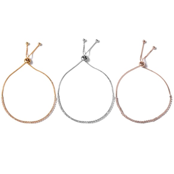 Gold Slider Diamante Bracelet - Picture 5 of 8